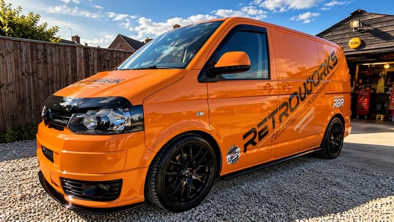 The Retroworks van outside the workshop on a sunny day